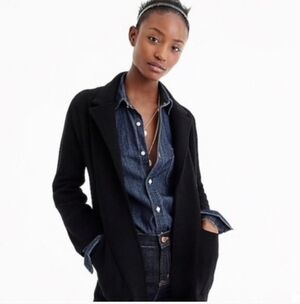 J Crew Sophie open-front sweater blazer, Black, XS